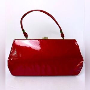1950s red patent leather purse